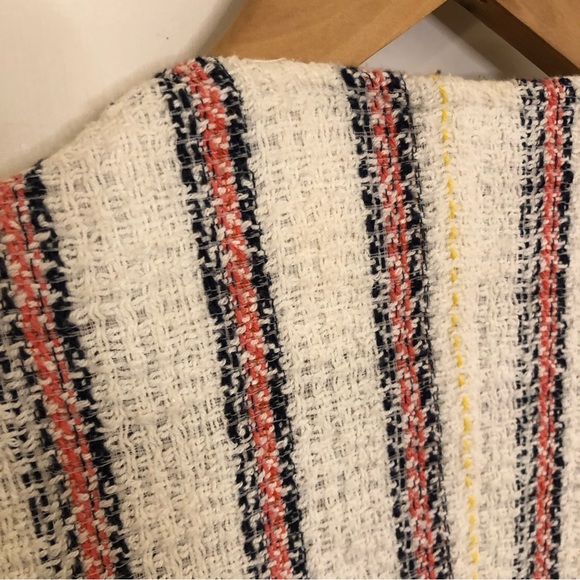 Veronica Beard red And White tweed moto asymmetric blazer zip up Jacket Sz 0 - Picture 11 of 16